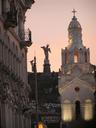 Most of Old QuitoÂ´s buildings are lit up beautifully in the evening.